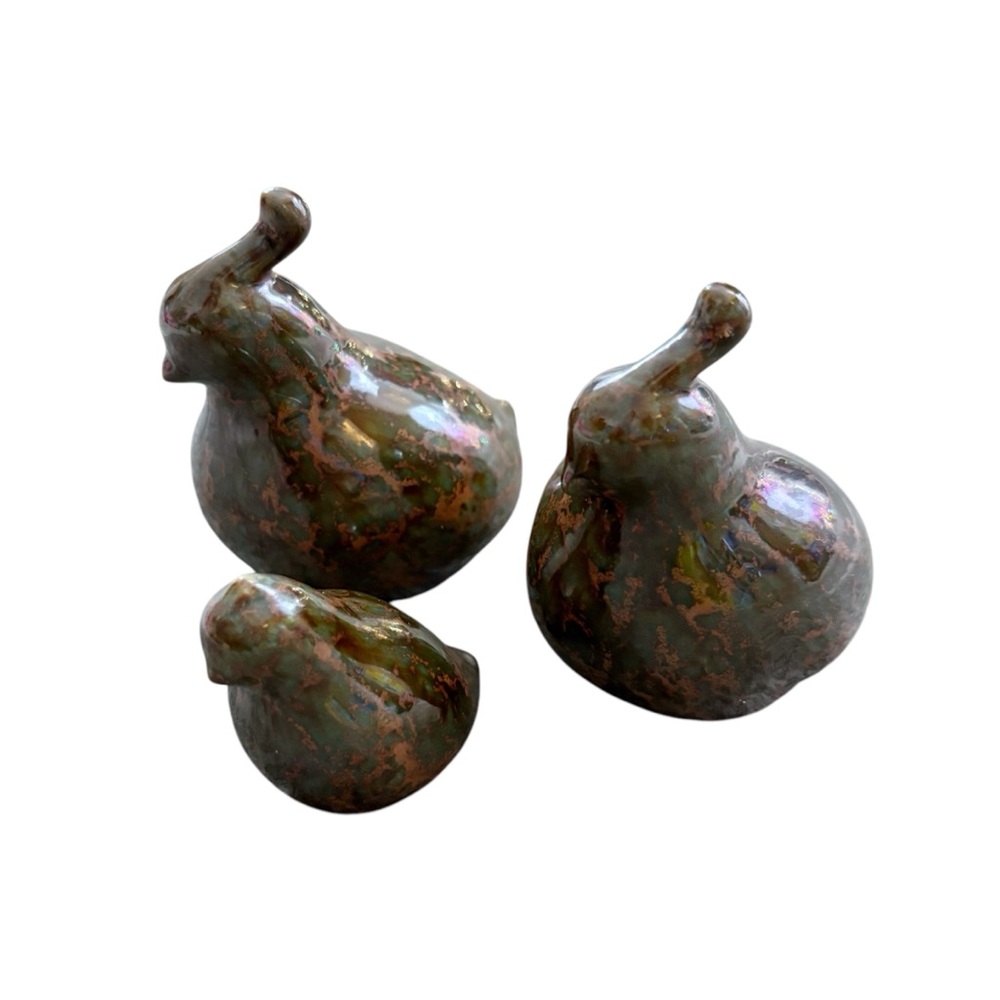 Vintage Set of 3 Quail Bird Figurines